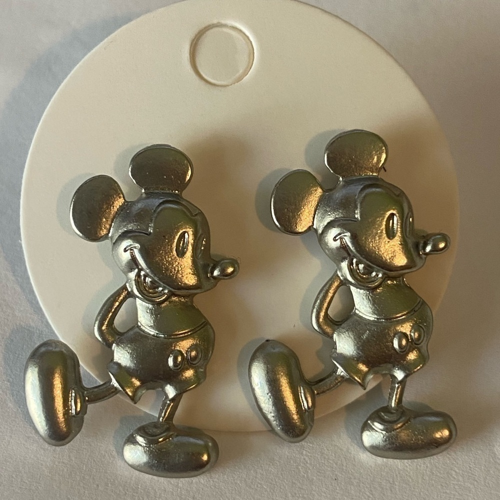 Disney Silver Tone Mickey Mouse Earrings